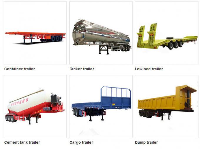 트럭을 위한 트레일러/후방 하치장 세미트레일러를 반 기울이는 3개의 차축 끝 50 - 60 톤
